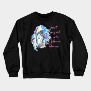 Kids Just A Girl Who Loves Horses Crewneck Sweatshirt